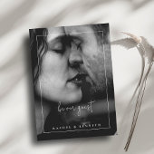 ユーカリプトゥスブラック&ホワイトミニマリスト写真結婚式 招待状