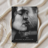 ユーカリプトゥスブラック&ホワイトミニマリスト写真結婚式 招待状