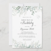 ユーカリプトゥスブランチアンドバブリーブライダルシャワー 招待状 (正面)