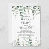 ユーカリプトゥスブランチアンドバブリーブライダルシャワー 招待状 (正面)