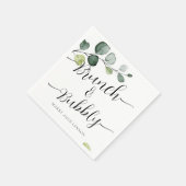 ユーカリプトゥスブランチ&バブリーブライダルシャワーナプキンス スタンダードカクテルナプキン (角)