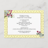 ユーカリプトゥスブルゴーニュ結婚ベリーグリーン詳細 エンクロージャーカード (裏面)