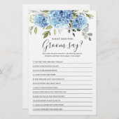 ユーカリプトゥスブルーアジサイブライダルシャワーゲーム (正面/裏面)