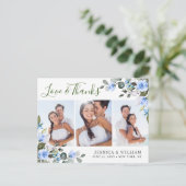 ユーカリプトゥスブルーバラ結婚ズ3写真ありがとう ポストカード (スタンド正面)