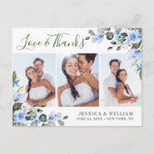 ユーカリプトゥスブルーバラ結婚ズ3写真ありがとう ポストカード (正面)