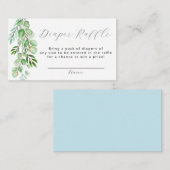 ユーカリプトゥスブルーバルーンベビーシャワーおむつラッフル エンクロージャーカード (正面/裏面)