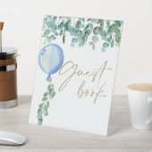 ユーカリプトゥスブルーバルーンベビーシャワーゲストブック 台座サイン (インサイチュ)