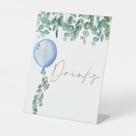 ユーカリプトゥスブルーバルーンベビーシャワードリンク 台座サイン