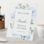 ユーカリプトゥスブルーフローラブライダルシャワー歓迎 台座サイン (インサイチュ)
