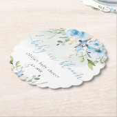 ユーカリプトゥスブルーフローラベビーイン開花ベイビーシャワー ペーパーコースター (アングル)