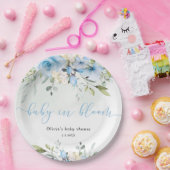 ユーカリプトゥスブルーフローラベビーイン開花ベイビーシャワー ペーパープレート (パーティー)