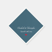 ユーカリプトゥスブルーモノグラムのウェディングパーティーカクテル スタンダードカクテルナプキン (角)