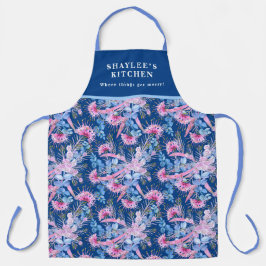 ユーカリプトゥスブルー&ピンクグライビリア エプロン