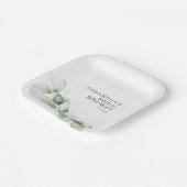 ユーカリプトゥスブロージングリーネリーブライダルシャワー ペーパープレート (傾斜あり)