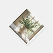 ユーカリプトゥスブーケオンレースタブレクロース スタンダードカクテルナプキン (角)