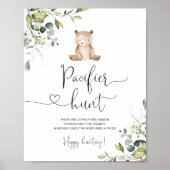 ユーカリプトゥスベアおしゃぶり狩りベビーシャワーゲーム ポスター (正面)