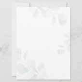 ユーカリプトゥスベアカップル赤ちゃんシャワー緑のスクリプト 招待状 (裏面)