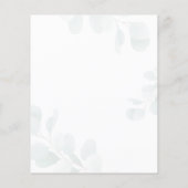 ユーカリプトゥスベアベイビーシャワーバジェット招待状 (裏面)