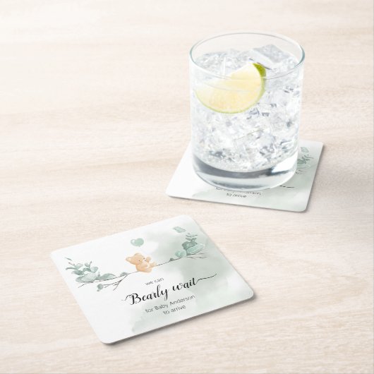 ユーカリプトゥスベアベイビーシャワー スクエアペーパーコースター (インサイチュ)