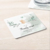ユーカリプトゥスベアベイビーシャワー スクエアペーパーコースター (アングル)