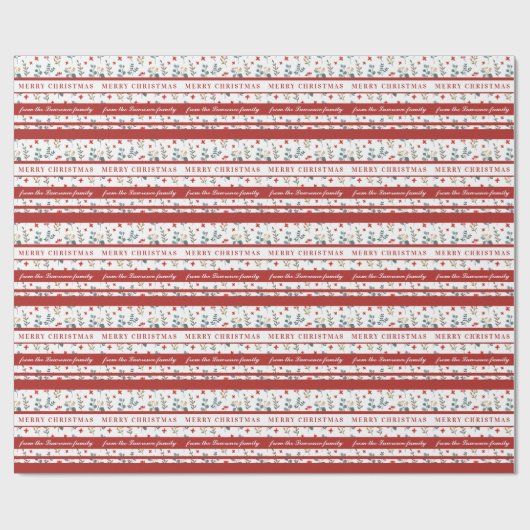 ユーカリプトゥスベリーメリークリスマスパーソナライズされた ラッピングペーパー (フラット)