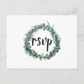 ユーカリプトゥスベリーリースウェディングRSVPポストカード インビテーションポストカード (正面)