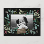 ユーカリプトゥスホリージュニパーフレームフォトホリデー ポストカード (正面)