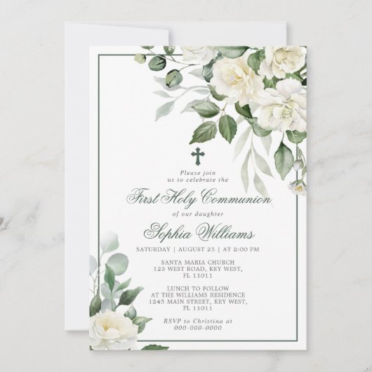 ユーカリプトゥスホワイトファースト聖餐式招待状 招待状 (正面)