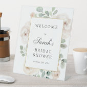 ユーカリプトゥスホワイトフローラブライダルシャワー歓迎 台座サイン (インサイチュ)