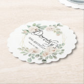 ユーカリプトゥスホワイトローズフローラ90thバースデーパーティー ペーパーコースター (アングル)