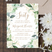 ユーカリプトゥスホワイト金ゴールドフローラ60th60誕生日 招待状