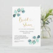 ユーカリプトゥスボタニカルウォーター金ゴールドブライダルシャワー 招待状 (スタンド正面)