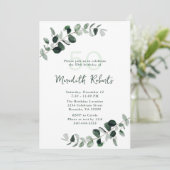 ユーカリプトゥスボタニカルグリーンリー50誕生日 招待状 (スタンド正面)