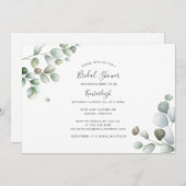 ユーカリプトゥスボタニカルスクリプトブライダルシャワー 招待状 (正面/裏面)