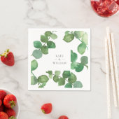 ユーカリプトゥスボホグリーンリーフローラ スタンダードカクテルナプキン (インサイチュ)