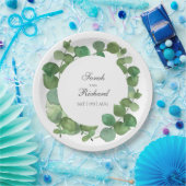 ユーカリプトゥスボホグリーンリーフローラ ペーパープレート (パーティー)