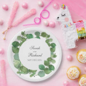 ユーカリプトゥスボホグリーンリーフローラ ペーパープレート (パーティー)