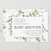 ユーカリプトゥスボホレインボー男女兼用ベビーシャワー 招待状 (正面/裏面)