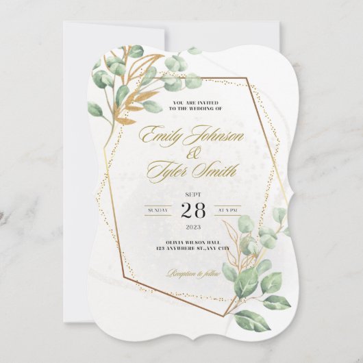 ユーカリプトゥスボホ結婚式招待状 (正面)