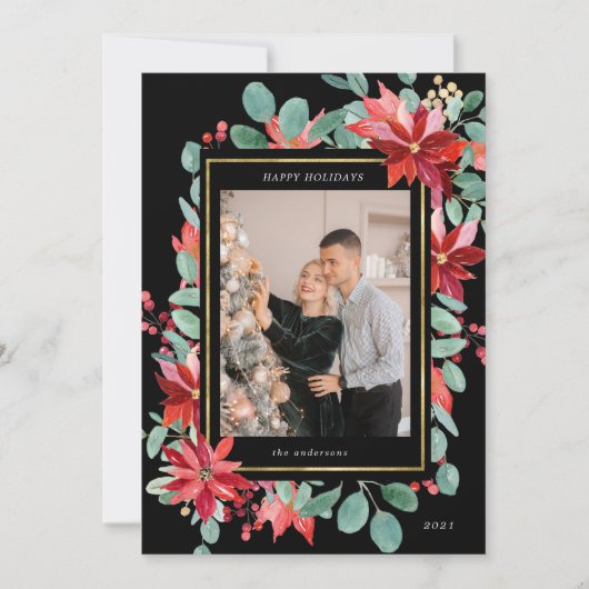 ユーカリプトゥスポアセンティアフローラフォトホリデーカード シーズンカード (正面)