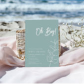 ユーカリプトゥスミニマリストブルーパステルベビーシャワー 招待状