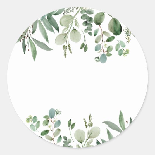 ユーカリプトゥスミモサバージュースラベル手書き用 ラウンドシール (正面)