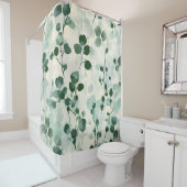 ユーカリプトゥスミントウオーターカラーフローラ シャワーカーテン (インサイチュ)