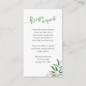 ユーカリプトゥスメイスンジャーブライダルシャワーレシピリクエスト エンクロージャーカード (正面)