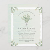 ユーカリプトゥスメイスンジャールモノグラム結婚式招待状 (正面/裏面)