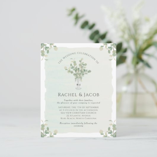 ユーカリプトゥスメイスンジャールモノグラム結婚式招待状 (スタンド正面)