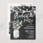 ユーカリプトゥスメイスンジャール写真卒業招待状 ポストカード (正面/裏面)