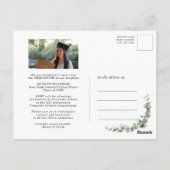 ユーカリプトゥスメイスンジャール写真卒業招待状 ポストカード (裏面)