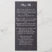 ユーカリプトゥスメモリアルグレー石板葬儀祈りの言葉カード (裏面)