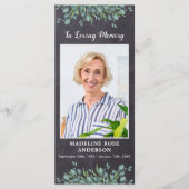 ユーカリプトゥスメモリアルグレー石板葬儀祈りの言葉カード (正面)